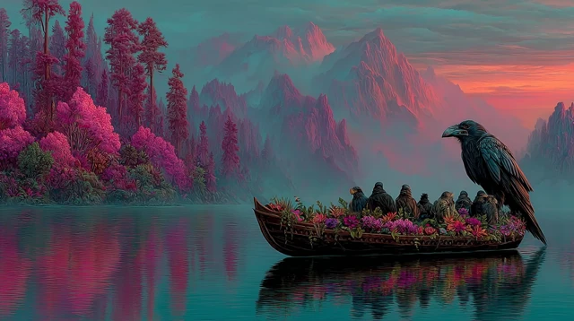 Shamanic Ferry Velvet Crash Art by Francesco Coleman