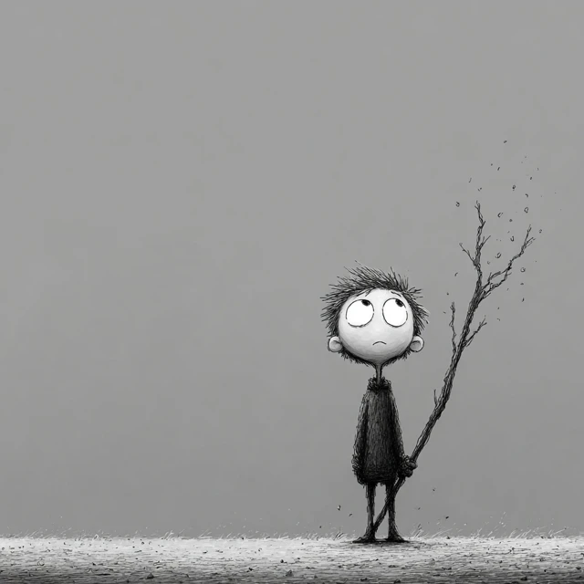 Stick Man Focused and Motivated Illustration