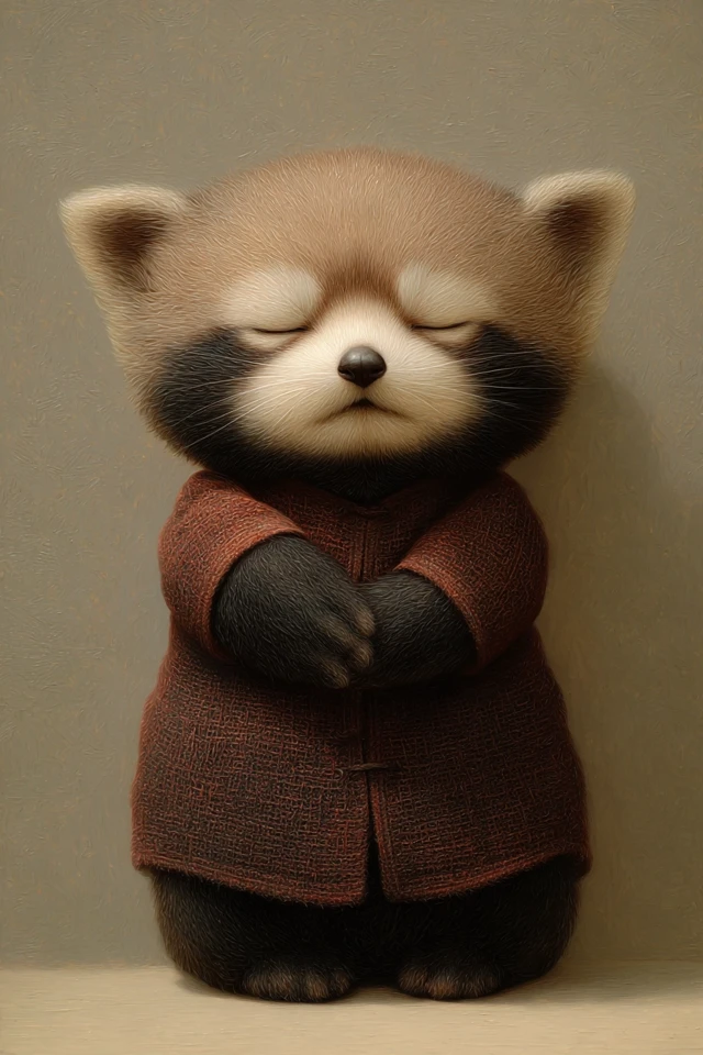 Sleeping Baby Red Panda by Liu Ye