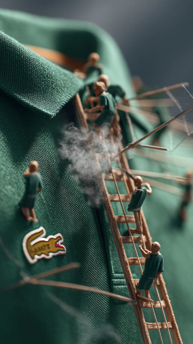 Giant Lacoste Polo Ironed by Tiny Stylists