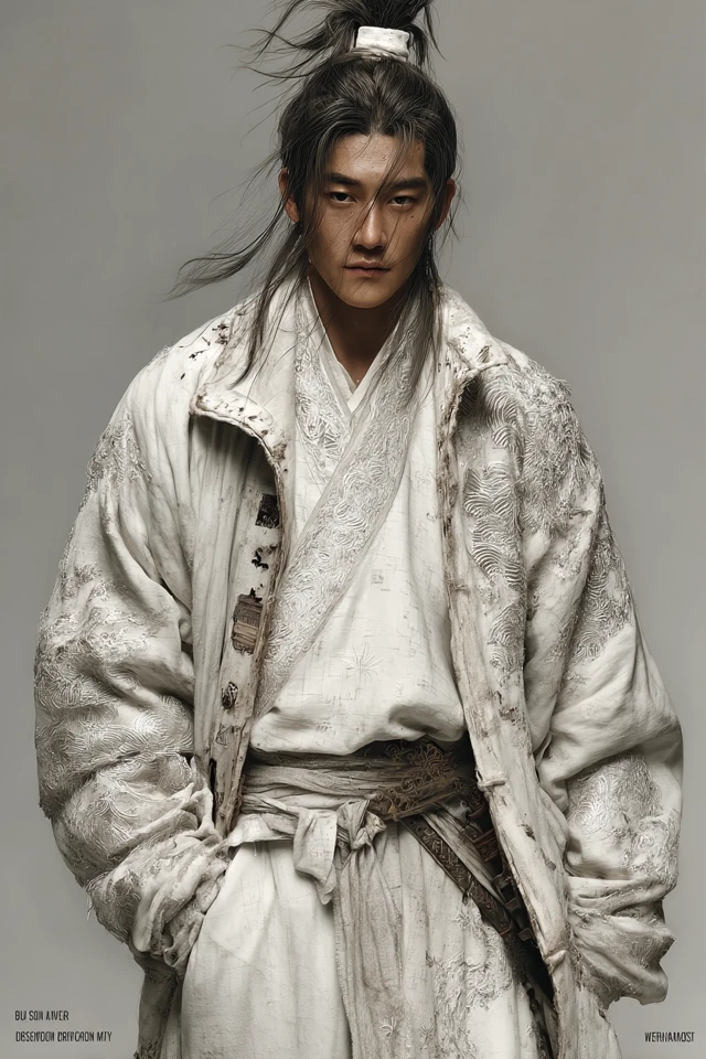Sun Wu Portrait Handsome East Asian Man Art