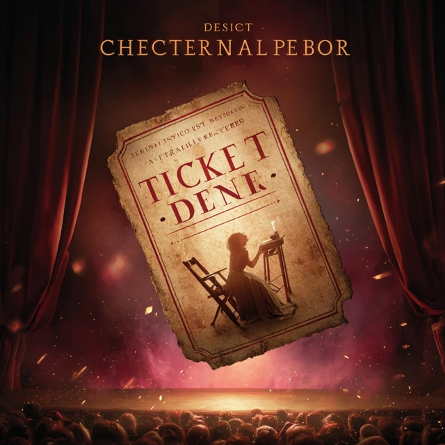 Theatrical Book Cover Design Vintage Ticket