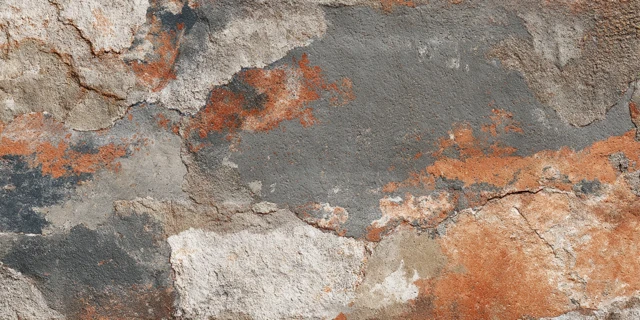 Rustic Stone Texture Gray and Orange Wallpaper