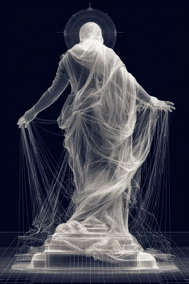 Saint Mary Wireframe Artistic Representation