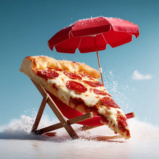 Pizza Slice Summer Break Beach Relaxation Fun