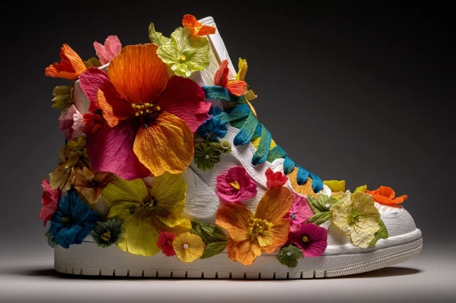 Floral Sneaker Art High Fashion Editorial