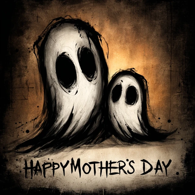 Happy Mothers Day Cartoon Ghosts