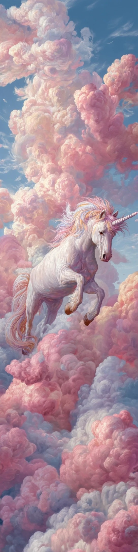 Unicorn in Pastel Clouds Painting