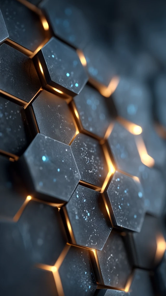 Hexagonal Armor Texture with Blue Energy Glow