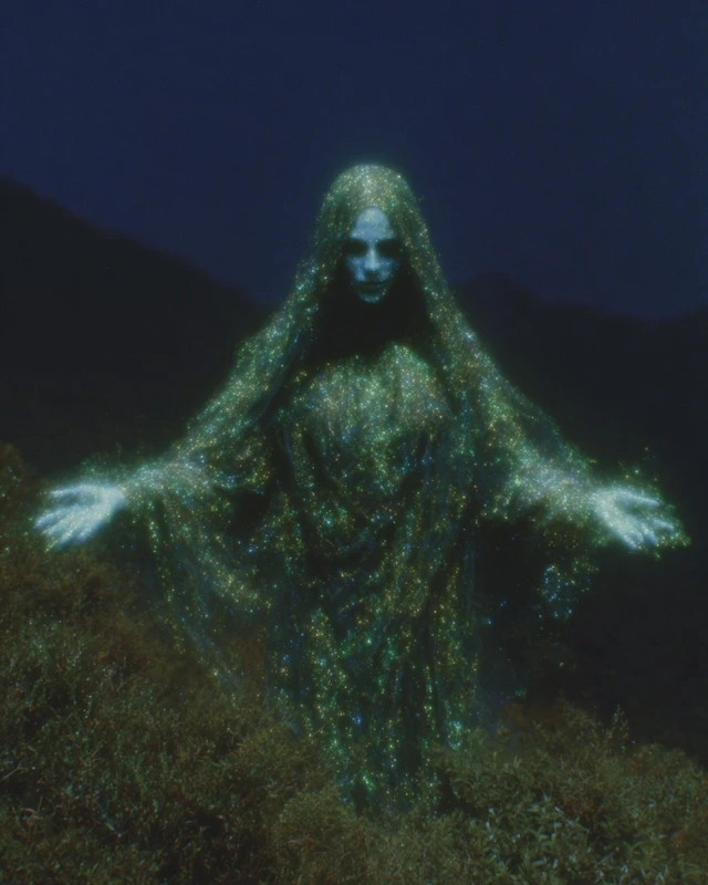 Lady Death Mystical Green Goddess in Nature