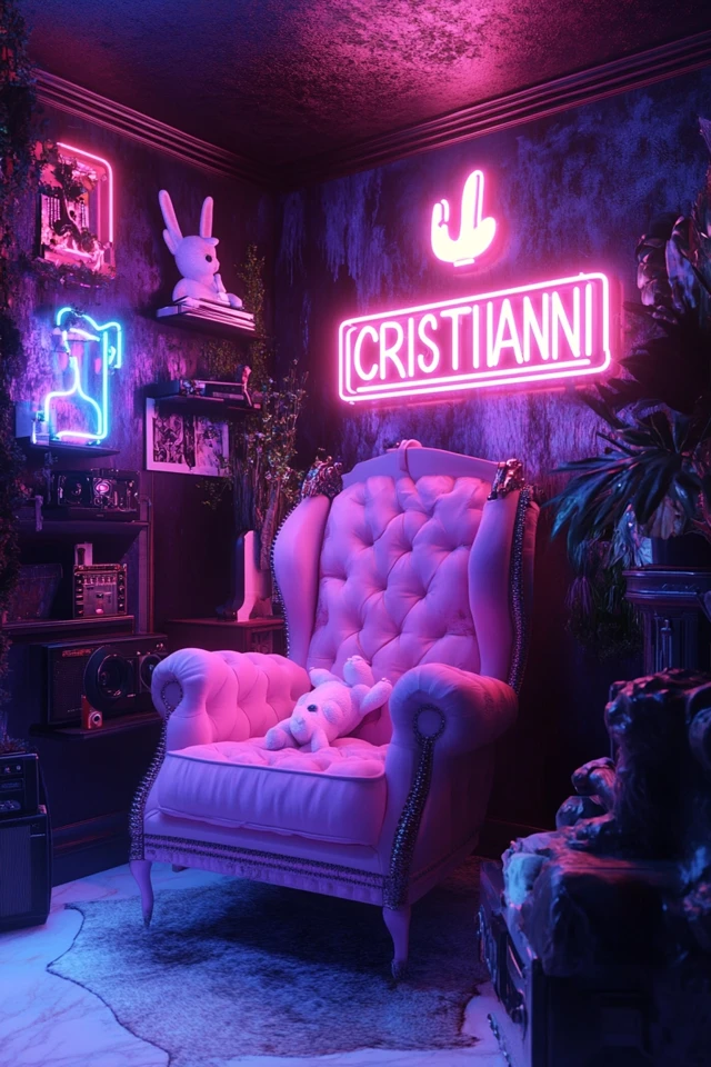 Neon Room Pink Chair Entertainment Icons
