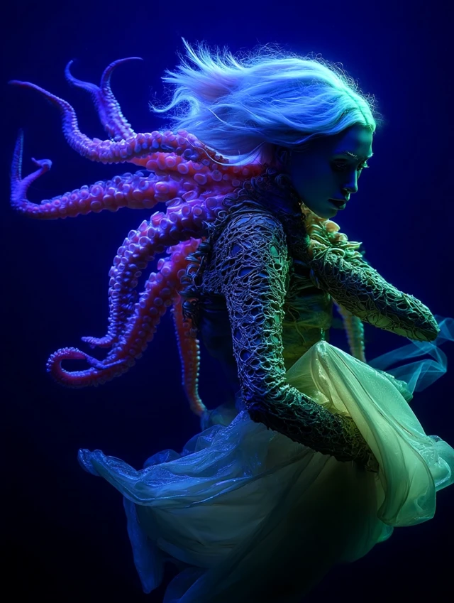 Cyberpunk Kraken Fashion Surreal Art