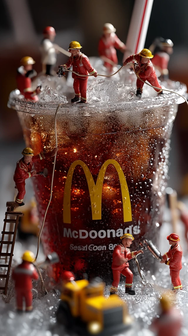 McDonalds Coca-Cola Firefighters Miniature Art