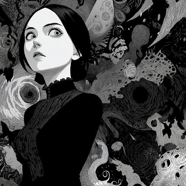 Junji Ito Anime Girl Horror Art