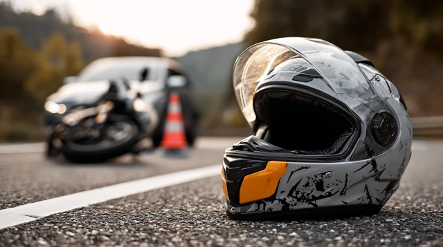 Car Motorcycle Accident Scene