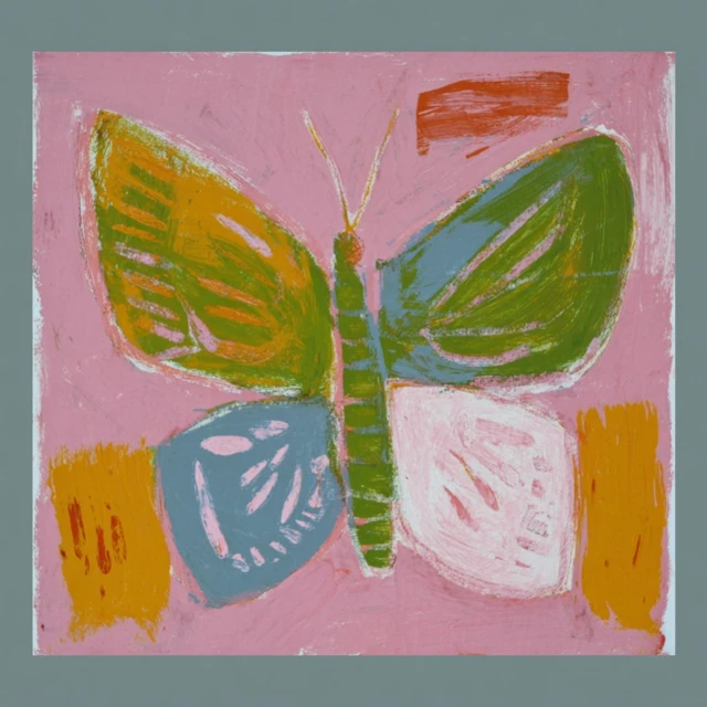 Abstract Butterfly Painting in Pastel Colors