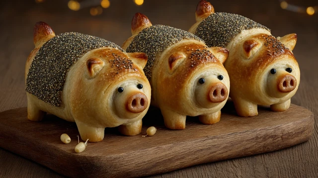 Charming Pigs in Blankets Adorned in Cozy Attire