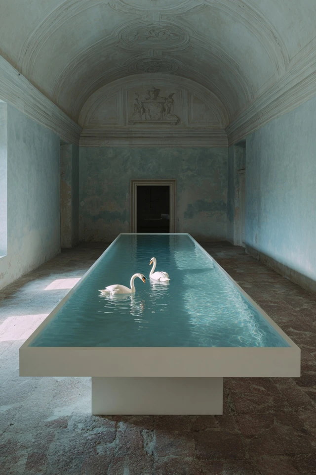 Swans in Italian Palace Daniel Arsham James Turrell