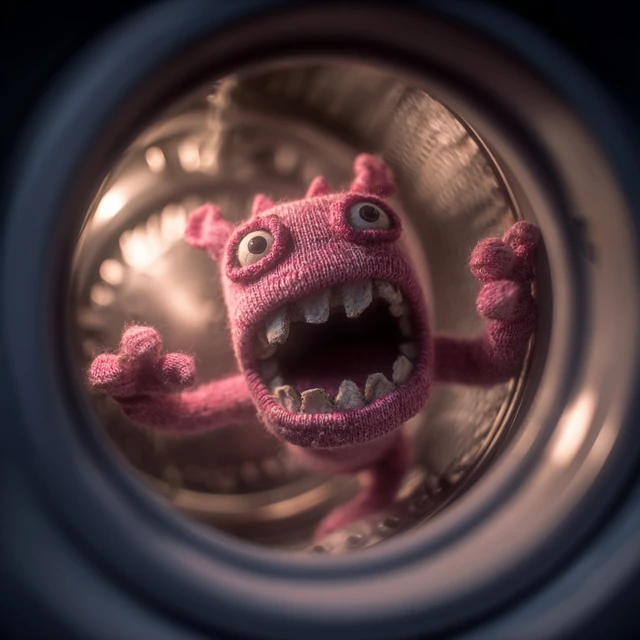 Demonic Sock Puppet Being Washed
