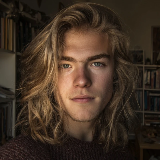 Nordic Man Selfie Portrait Handsome Young Male