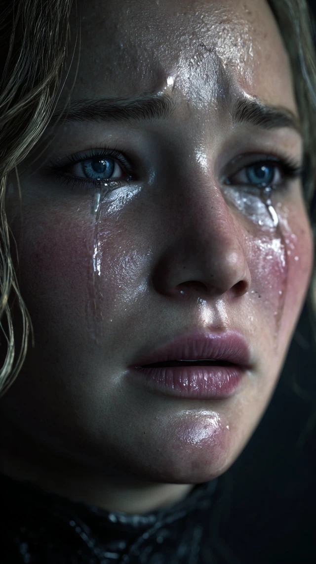 Jennifer Lawrences Face Crying Close Up Portrait