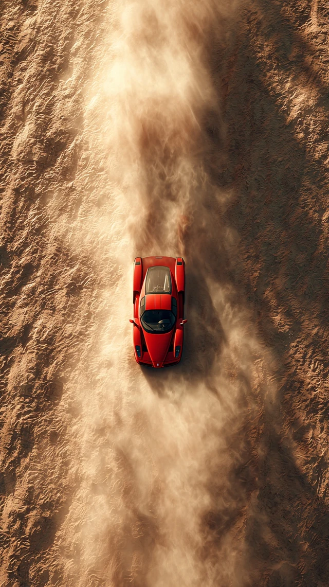 Ferrari Enzo Driving Through the Desert Sand