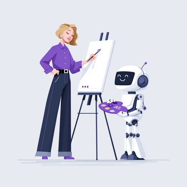 AI Supporting Artists Illustration