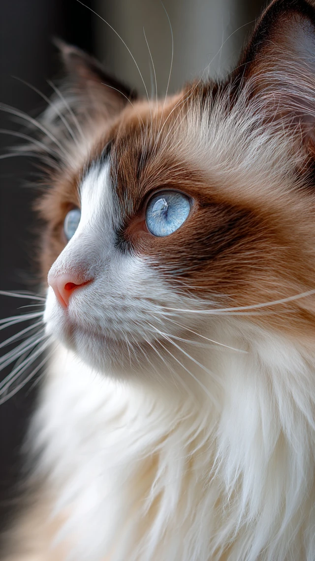 Ragdoll Cat Stunning Blue Eyes and Long Fur Beauty