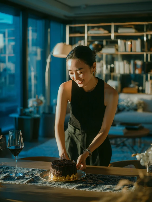 Luxury Interior Korean Matcha Cake Dinner