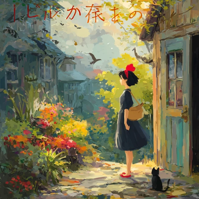 Kikis Delivery Service Ghibli Style Poster