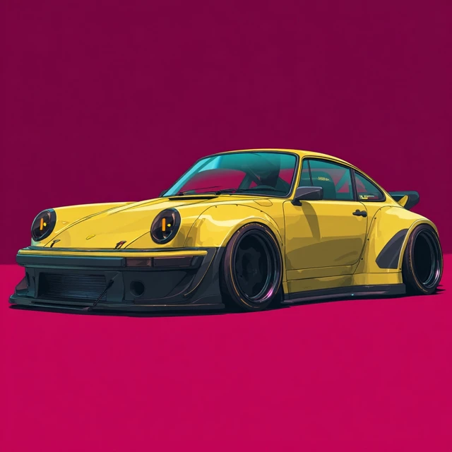 Porsche 911 1960 Widebody Vector Art
