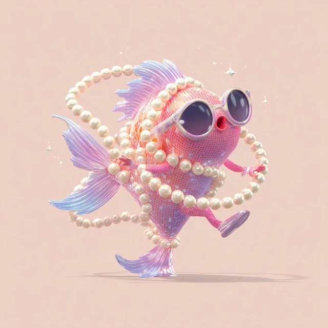 Elegant Fish Aerobics Cartoon Character Pearls Sunglasses