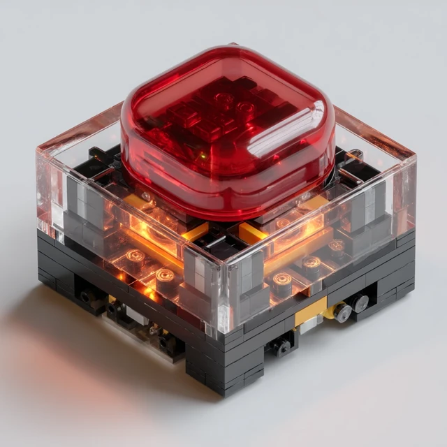 LEGO Red Button Photorealistic Model