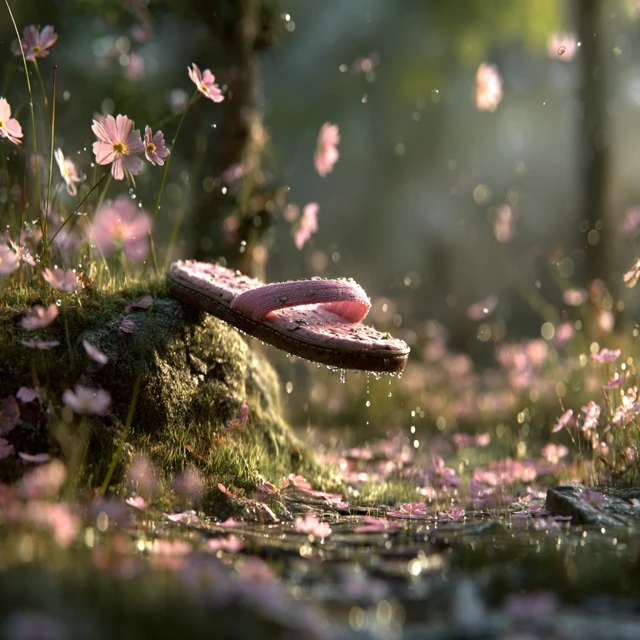 Pink Slipper in Forest Clearing Nature Photography