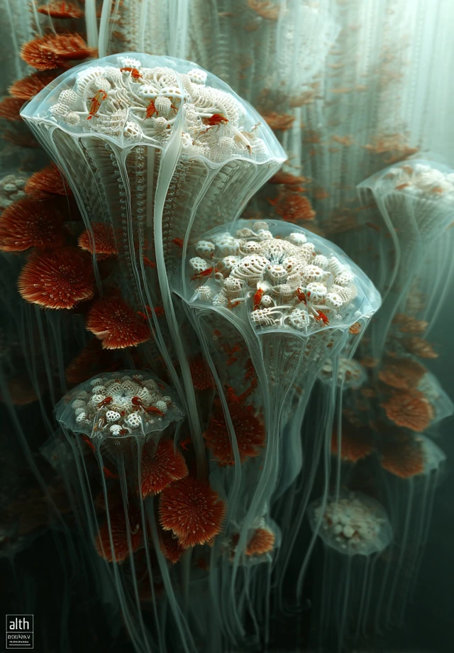Alien City Fractal Art Underwater