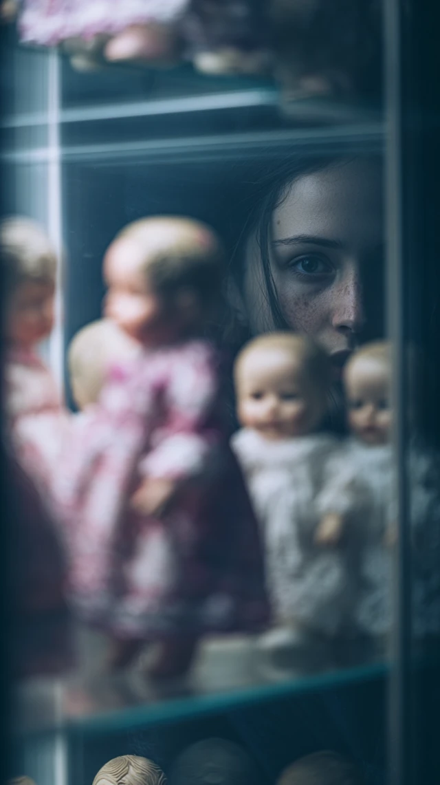 Reborn Dolls Emotional Reflection Cinematic Photo