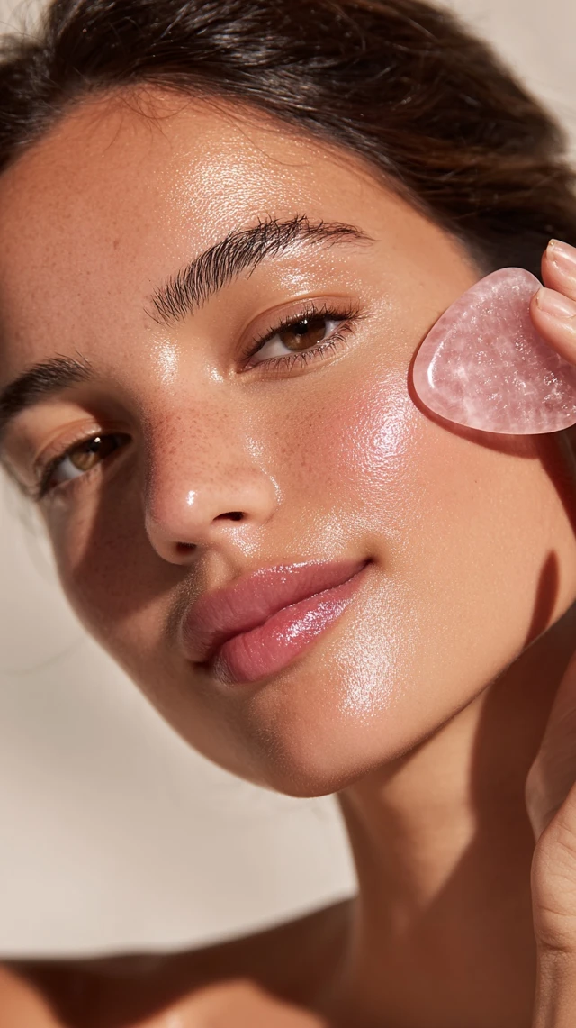 Rose Quartz Gua Sha Skincare Routine Beauty Glow