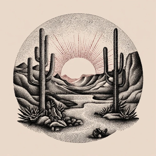 Desert Minimalist Tattoo Art