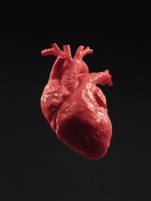 3D Realistic Heart with Black Background
