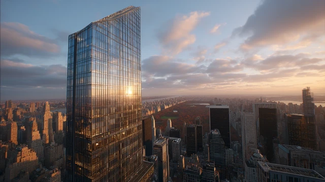 New York City Building View with Central Park