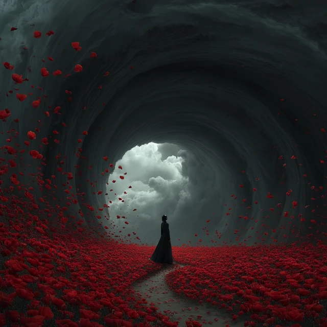 Sansara Whirlwind: Soul Journey Through Poppies