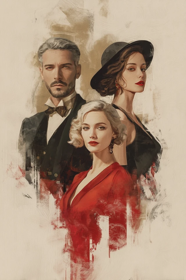 Cinema Poster Man Wife Mistress Realistic Style