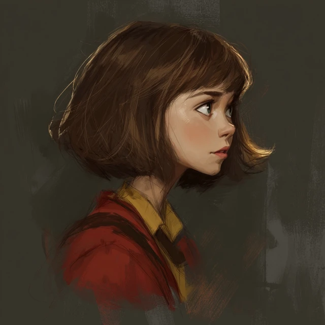 Portrait of a Young Girl Classic Art Style