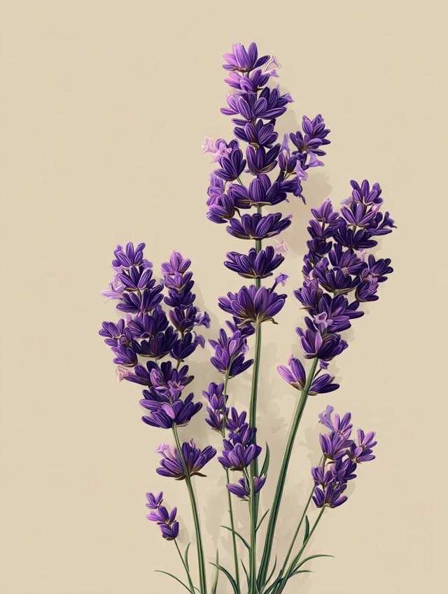 Lavender Stems Vector Art