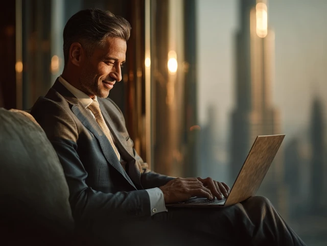 Successful Businessman in Dubai, Elegant Portrait