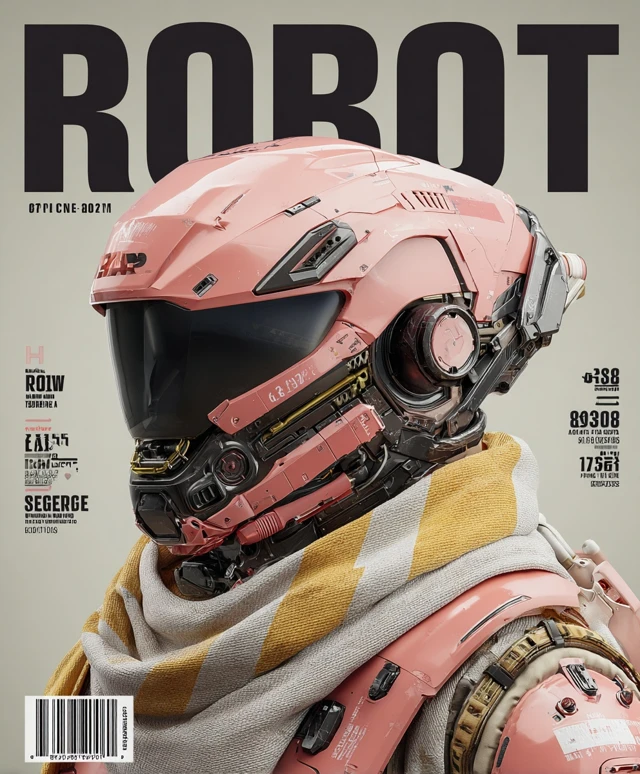 Cyberpunk Robot Magazine Cover