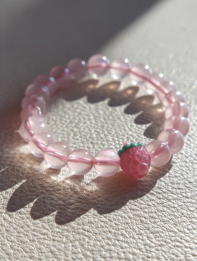 Rose Quartz Bracelet Photo: Icy Pink Bead Jewelry