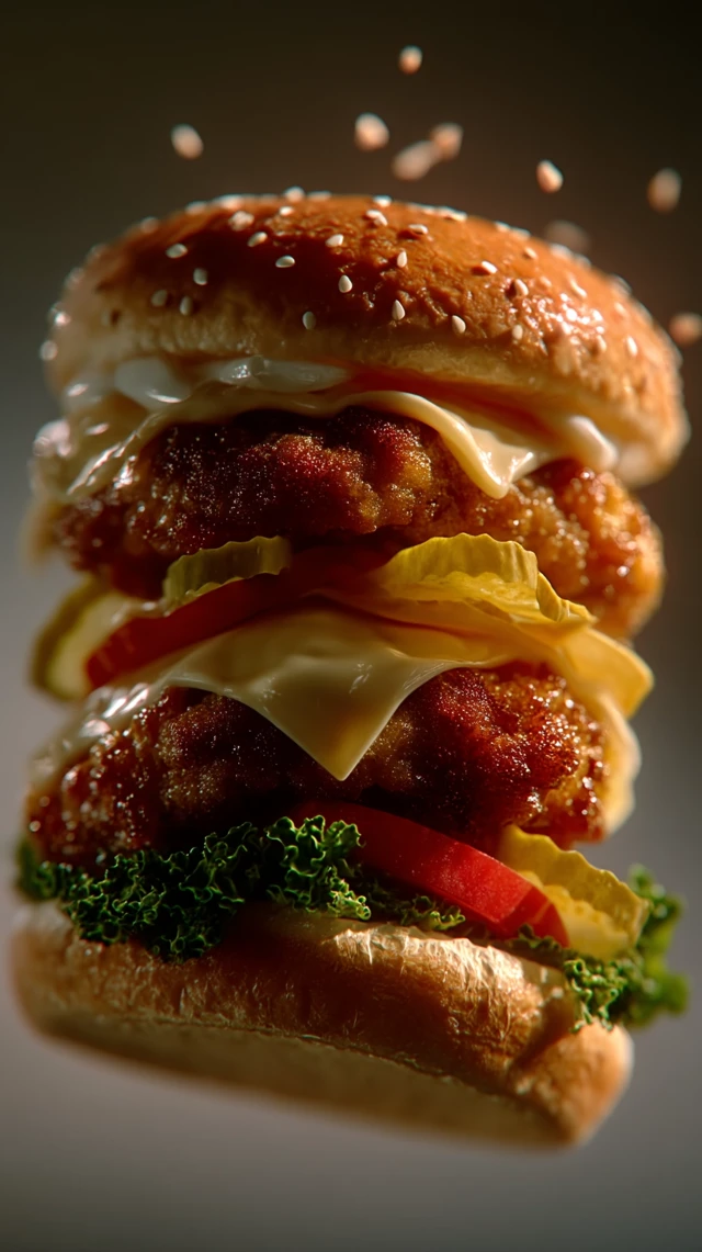 Juicy Burger with Dynamic Perspective