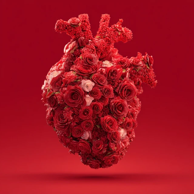 3D Rose Heart Valentines Day