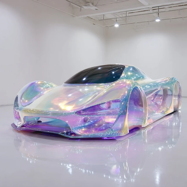 Iridescent Soap Car Concept Photorealistic